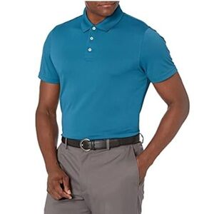 Amazon Essentials Men’s Slim-Fit Performance Polo Shirt Blue Teal Large NIP